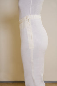 white cotton spa uniform trousers