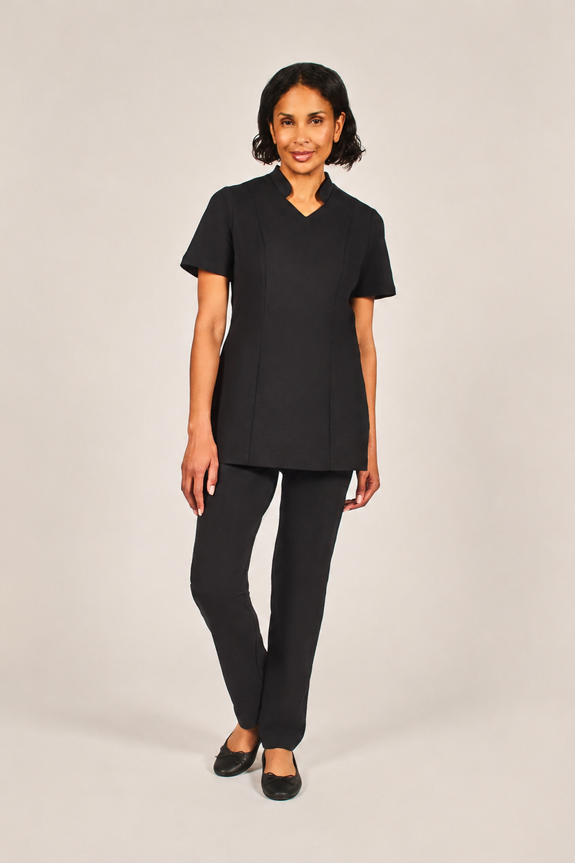 black spa therapist tunic