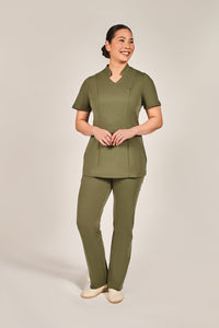 green cotton spa therapist uniform green
