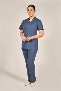 blue spa therapist uniform 