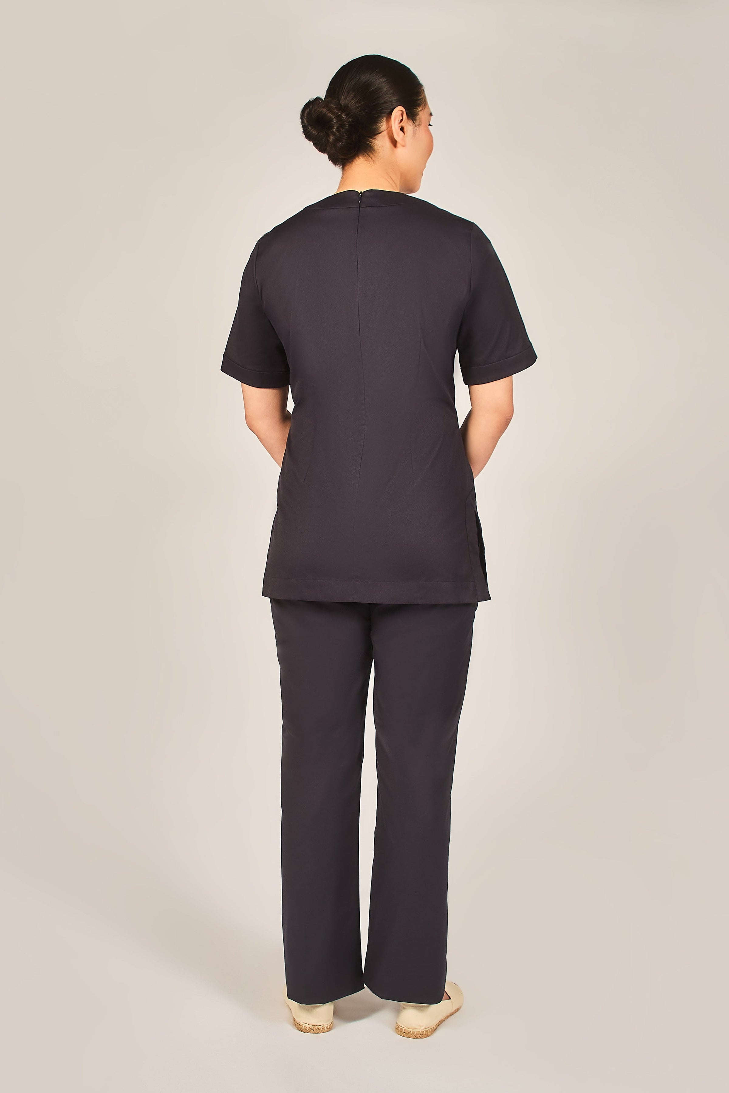 Eco smooth spa tunic navy