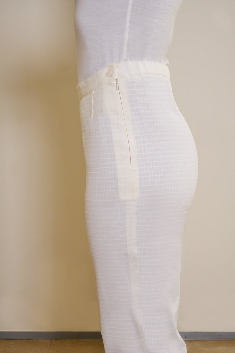 white cotton spa uniform trousers 