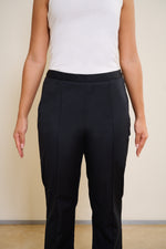 Black spa trousers with button